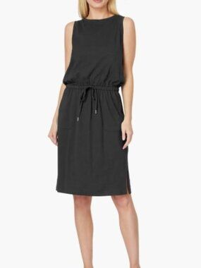 C&C California Ira Sleeveless Drawstring Midi Dress Cotton Blend Size M NWT